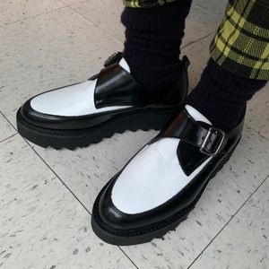 New Italian Leather Platform Shoes — Single Buckle